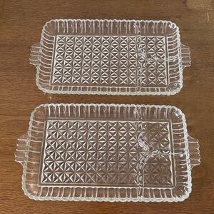 Vintage Anchor Hocking Relish Trays Set of 2 - Wexford Pattern